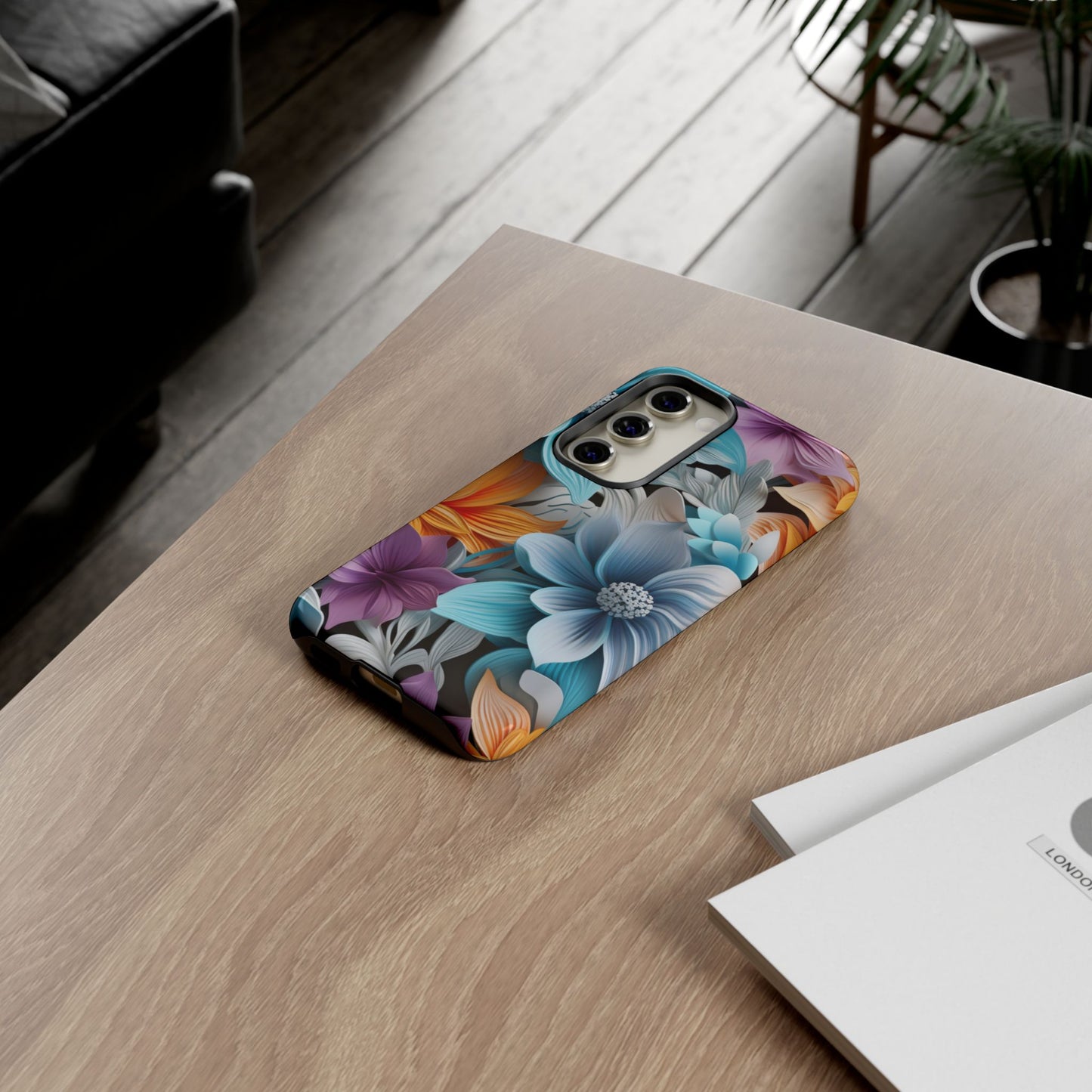 Elegant 3D Floral Bloom Mobile Case – Vivid & Artistic
