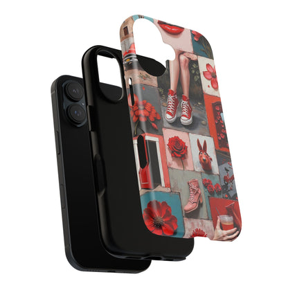 Red Sneakers & Roses Collage Phone Case