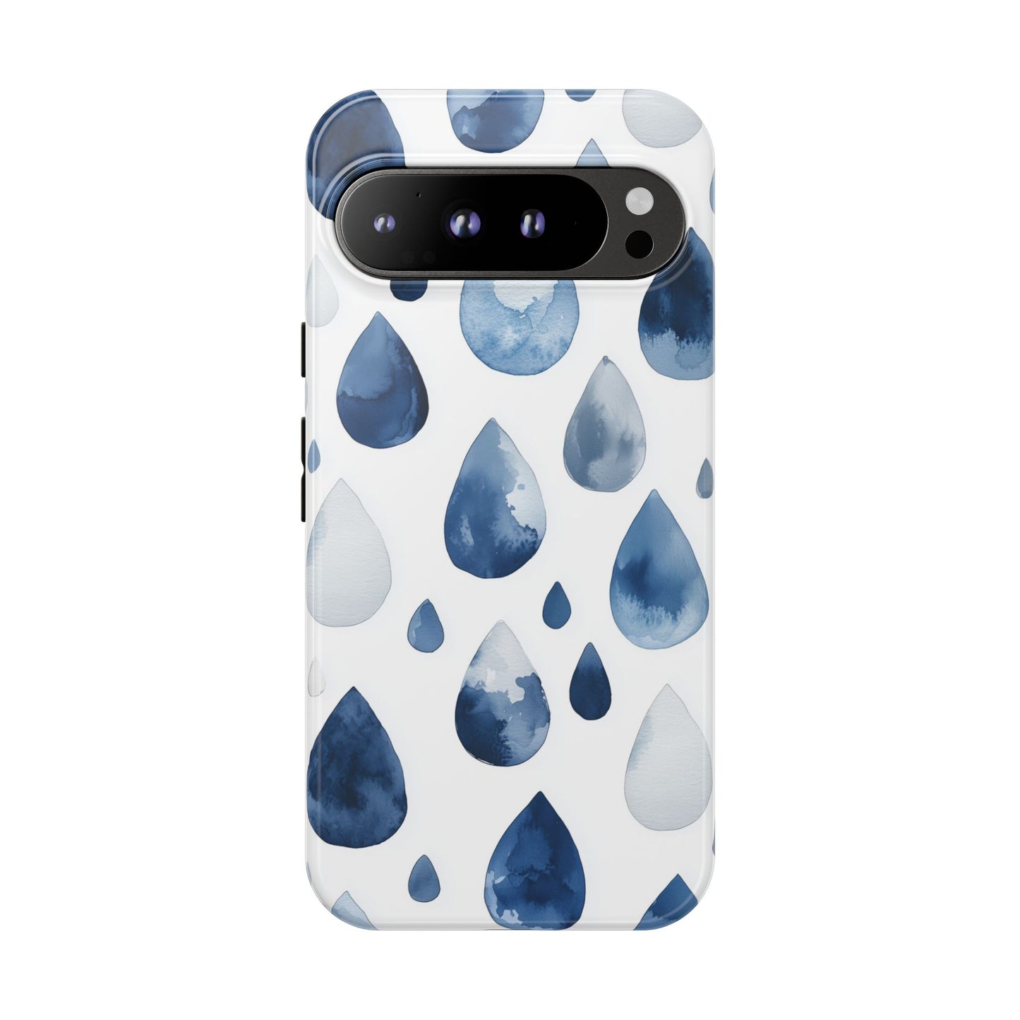 Indigo Rain Drops Watercolor Phone Case for iPhone, google Pixel & Samsung