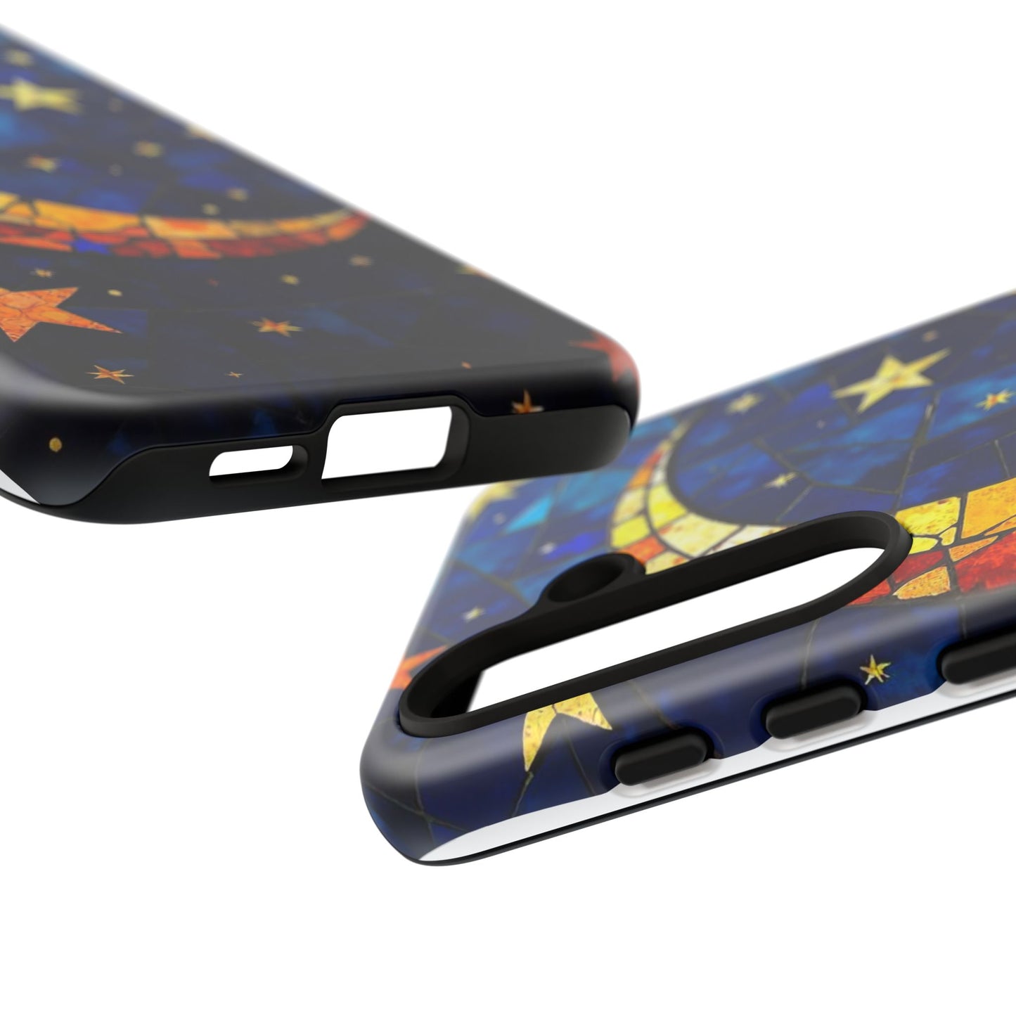 Celestial Crescent: Vibrant Moon and Stars Phone Case