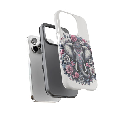 Ornate Floral Elephant Mobile Cover – Elegant Bohemian Art