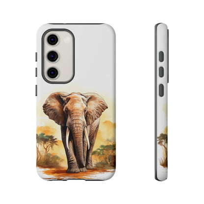 Safari Elephant Watercolor Mobile Cover – Majestic Wildlife Art