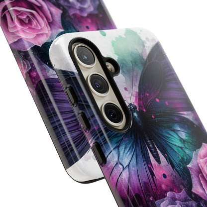 Mystic Bloom – Vibrant Butterfly & Rose Art Mobile Cover