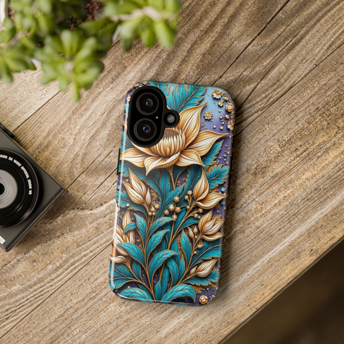 Golden Chrysanthemum: Floral Stained Glass Masterpiece