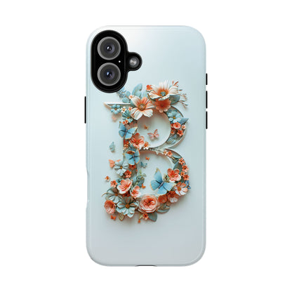 Floral Letter B Phone Case – Personalized Aesthetic Cover for iPhone, Samsung & Google Pixel