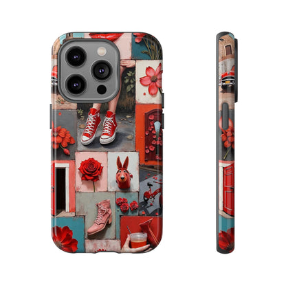 Red Sneakers & Roses Collage Phone Case