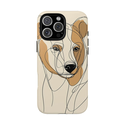 Soul of the Wild: Minimal Bear Portrait Phone Case for iPhone, Samsung & Pixel
