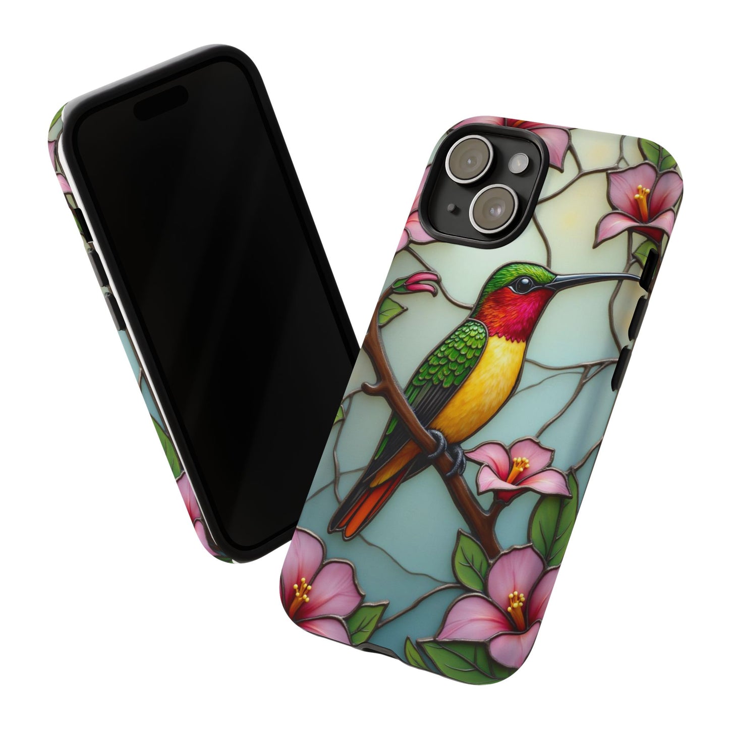 Elegant Hummingbird with Floral Mosaic | Artistic Nature Design