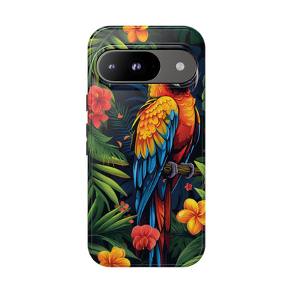 Floral Parrot Phone Case – Tropical Bird Design for iPhone, Samsung & Google Pixel