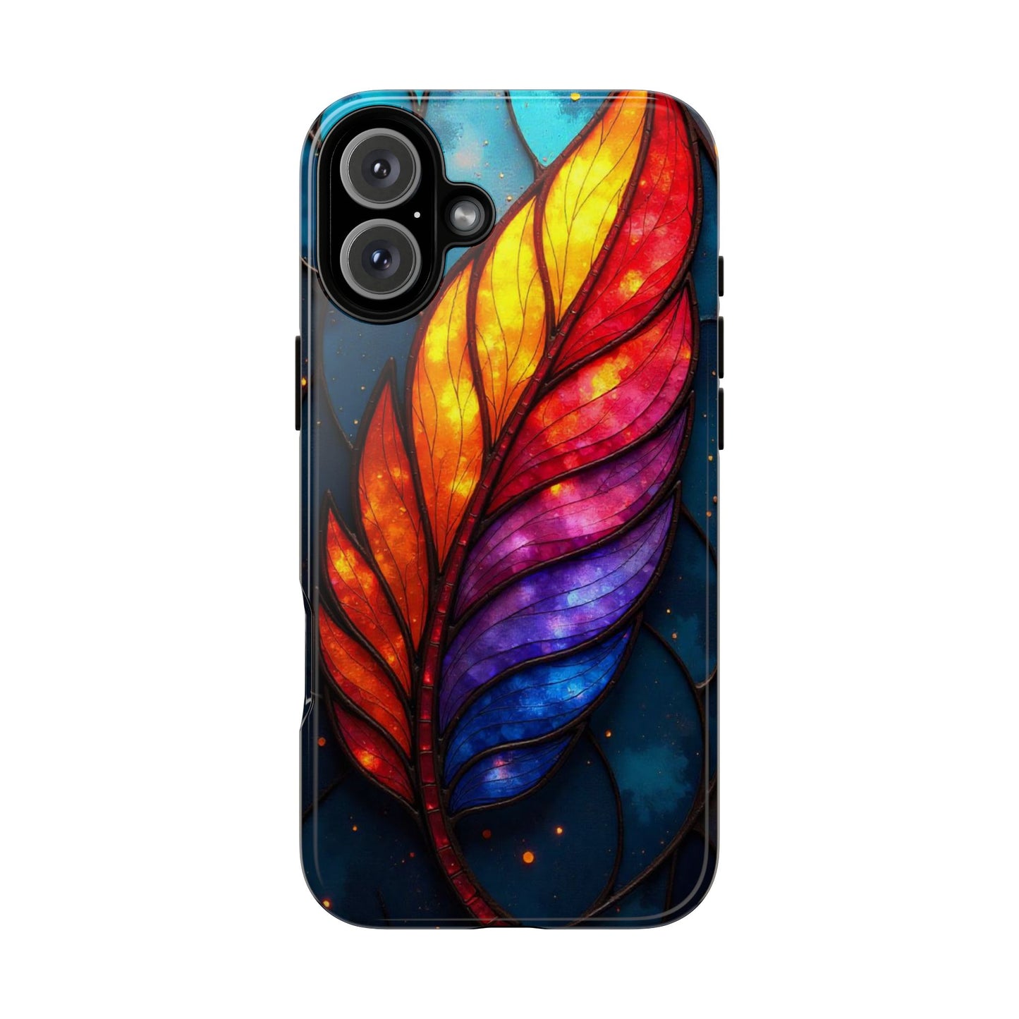 Vivid Feather: Stained Glass Abstract Art
