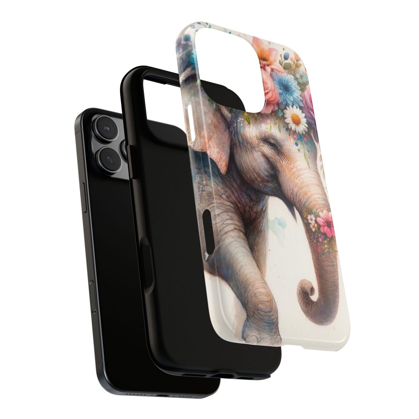 Joyful Floral Elephant Mobile Cover – Whimsical Watercolor Art