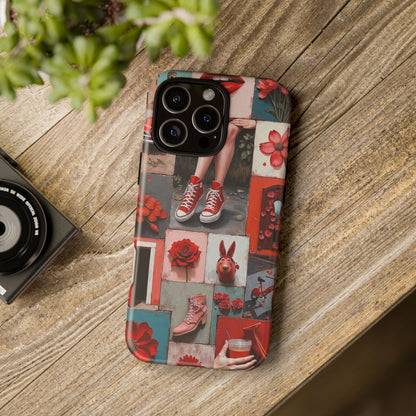 Red Sneakers & Roses Collage Phone Case