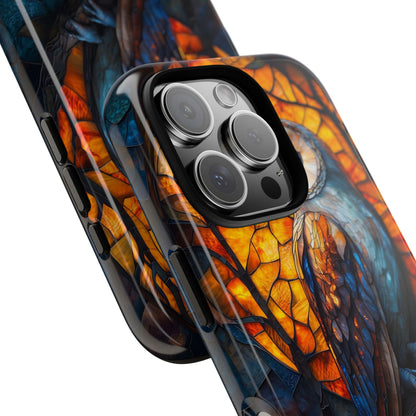 Nocturnal Wisdom – Stained Glass Owl Phone Case for iPhone, Samsung & Pixel