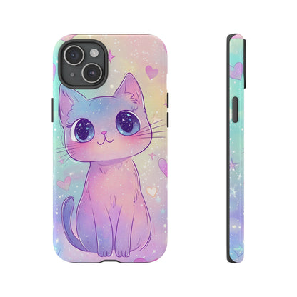 Cosmic Cat Phone Case – Sparkly Anime Aesthetic for iPhone, Google Pixel & Samsung