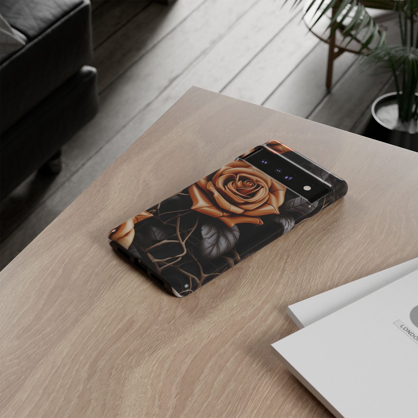 Midnight Gold Rose Mobile Case