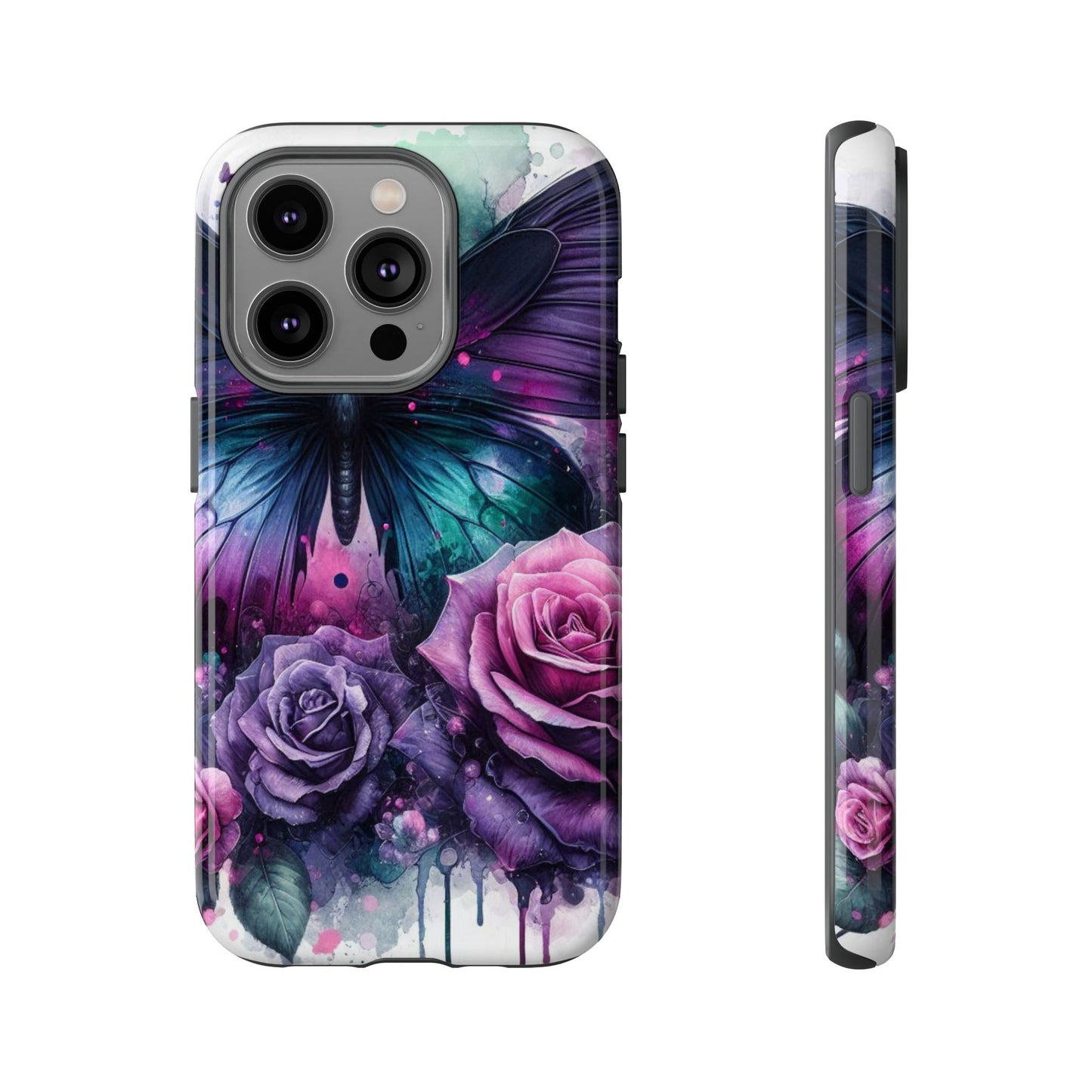 Mystic Bloom – Vibrant Butterfly & Rose Art Mobile Cover