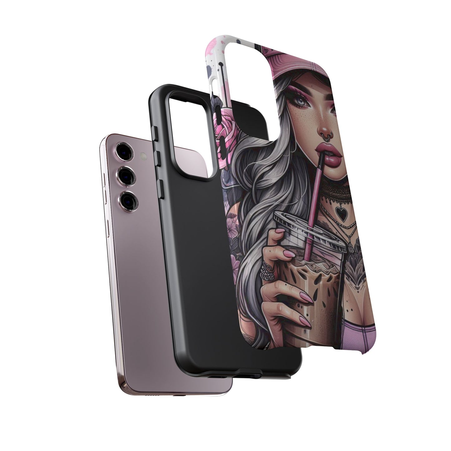 Pink Aesthetic Rebel – Iced Coffee & Inked Beauty Mobile Cover