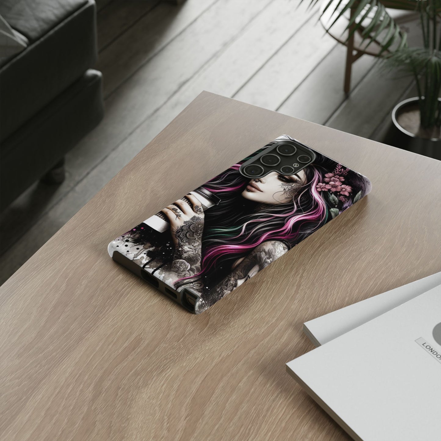 Tattooed Serenity – Gothic Coffee Lover Mobile Cover