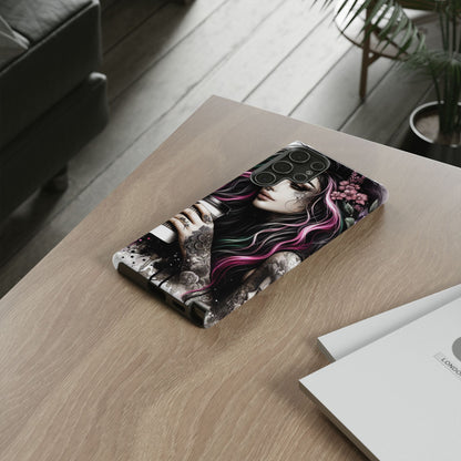 Tattooed Serenity – Gothic Coffee Lover Mobile Cover