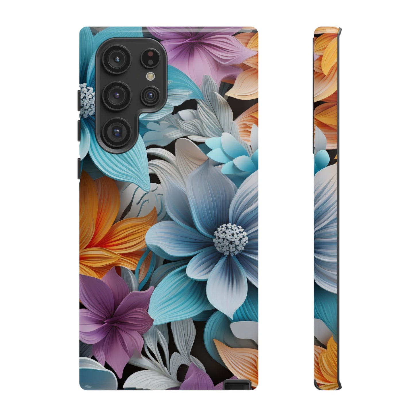 Elegant 3D Floral Bloom Mobile Case – Vivid & Artistic