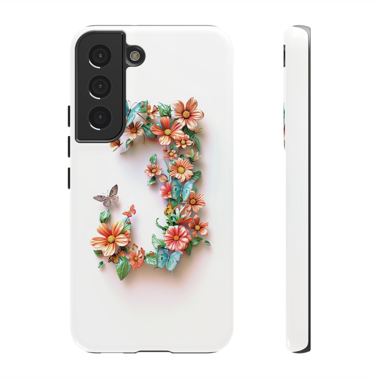 Floral Letter J Phone Case – Personalized Aesthetic Cover for iPhone, Samsung & Google Pixel