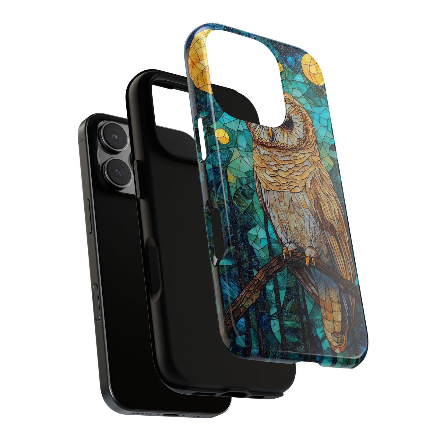 Nocturnal Wisdom – Stained Glass Owl Phone Case for iPhone, Samsung & Pixel