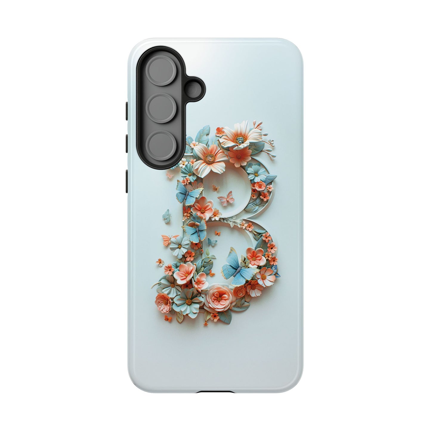 Floral Letter B Phone Case – Personalized Aesthetic Cover for iPhone, Samsung & Google Pixel
