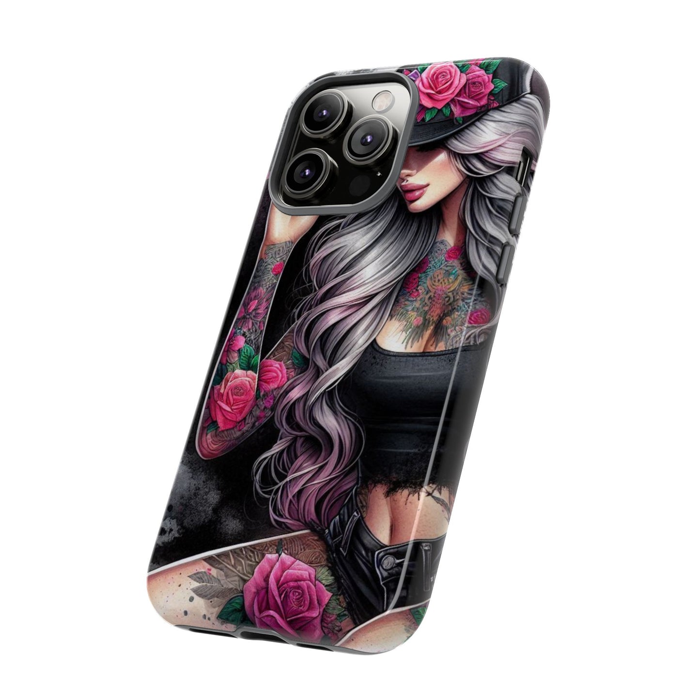 Ink & Roses – Edgy Floral Rebel Mobile Cover