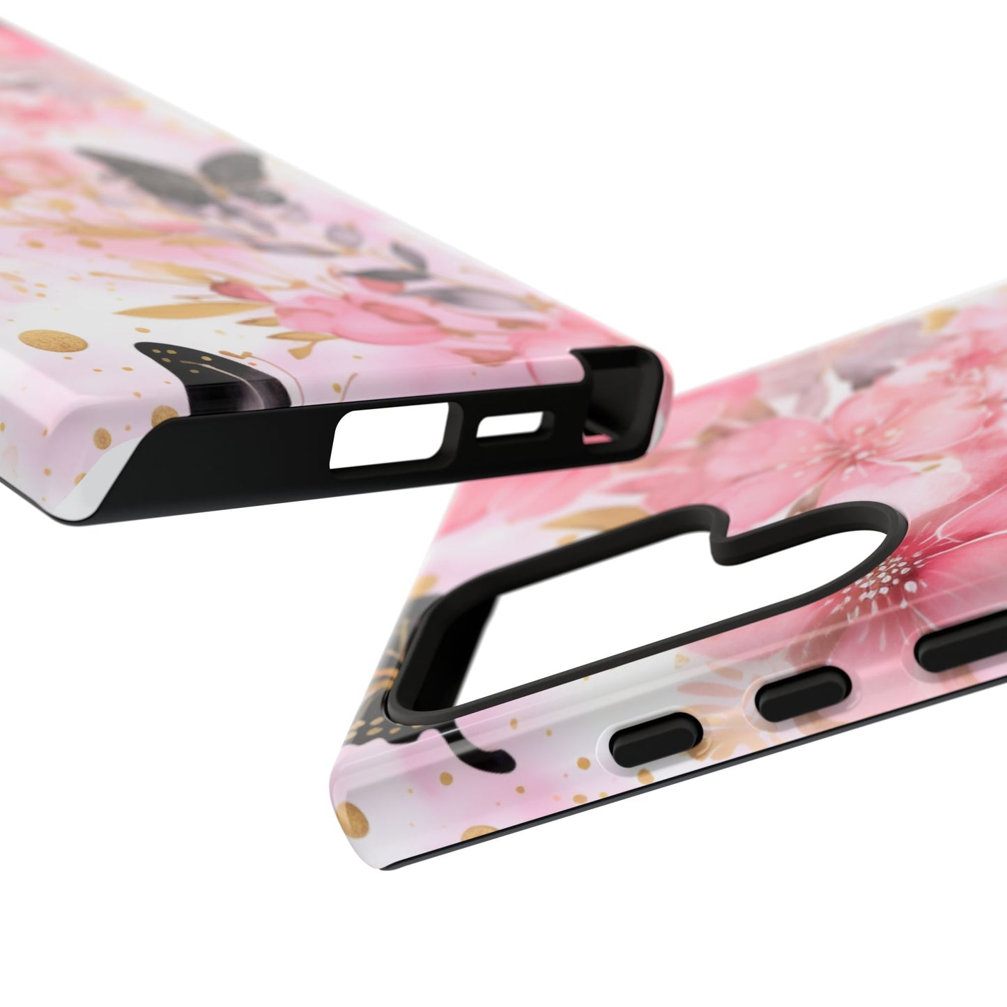 Pink Blossom & Gold Butterfly Mobile Case