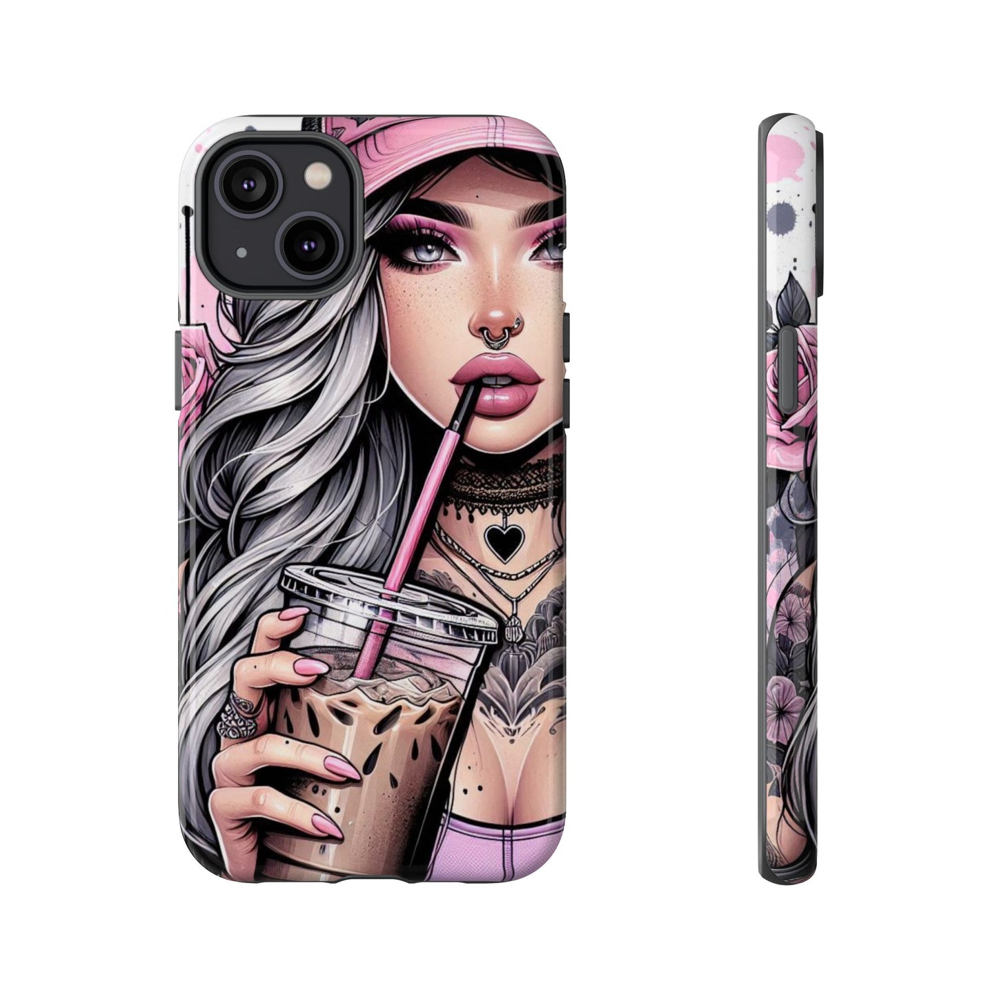 Pink Aesthetic Rebel – Iced Coffee & Inked Beauty Mobile Cover