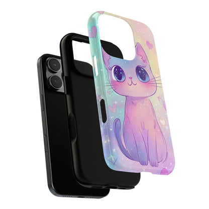 Cosmic Cat Phone Case – Sparkly Anime Aesthetic for iPhone, Google Pixel & Samsung