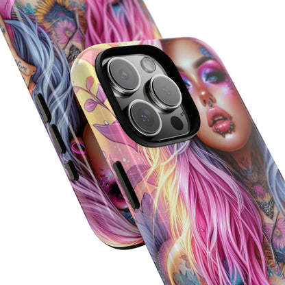 Sunset Glow – Pastel Punk & Floral Ink Mobile Cover