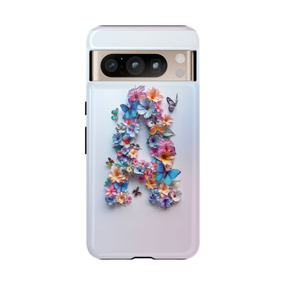 Floral Letter A Phone Case – Personalized Aesthetic Cover for iPhone, Samsung & Google Pixel