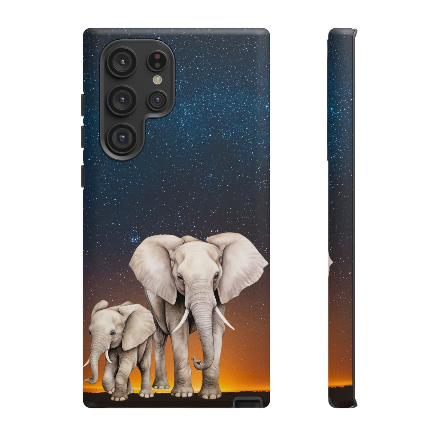 Starry Safari Elephant Family Mobile Cover – Cosmic Wildlife Aesthetic