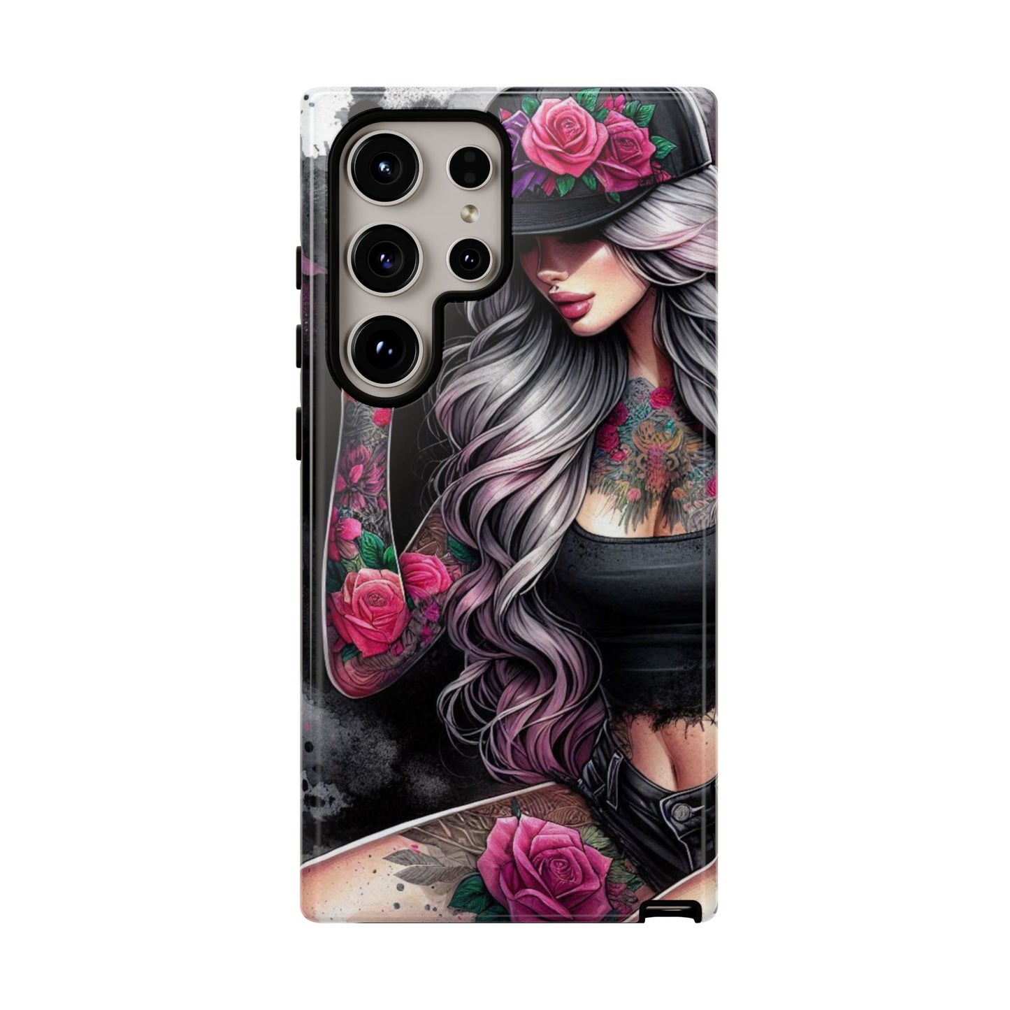 Ink & Roses – Edgy Floral Rebel Mobile Cover