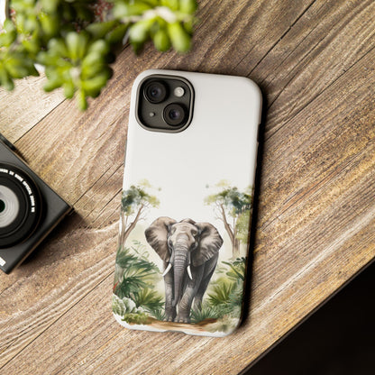 Serene Jungle Elephant Mobile Cover – Watercolor Wildlife Design