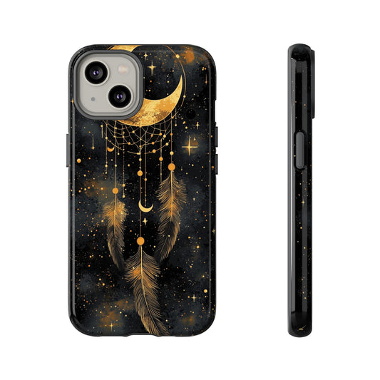 Golden Moon Boho Dreamcatcher Phone Case for iPhone, Pixel & Samsung