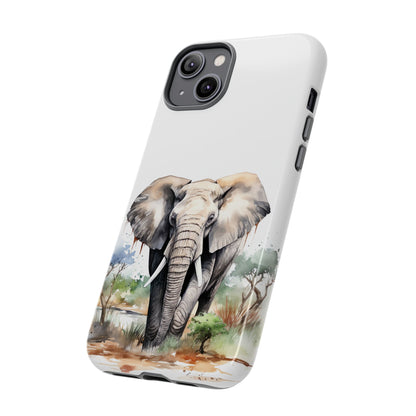 Safari Watercolor Elephant Mobile Cover – Artistic Wildlife Design