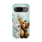 Bear & Bunny Ice Cream Delight - Cute Anime Phone Case for iPhone, Samsung, Google Pixel