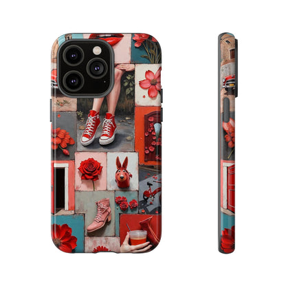 Red Sneakers & Roses Collage Phone Case