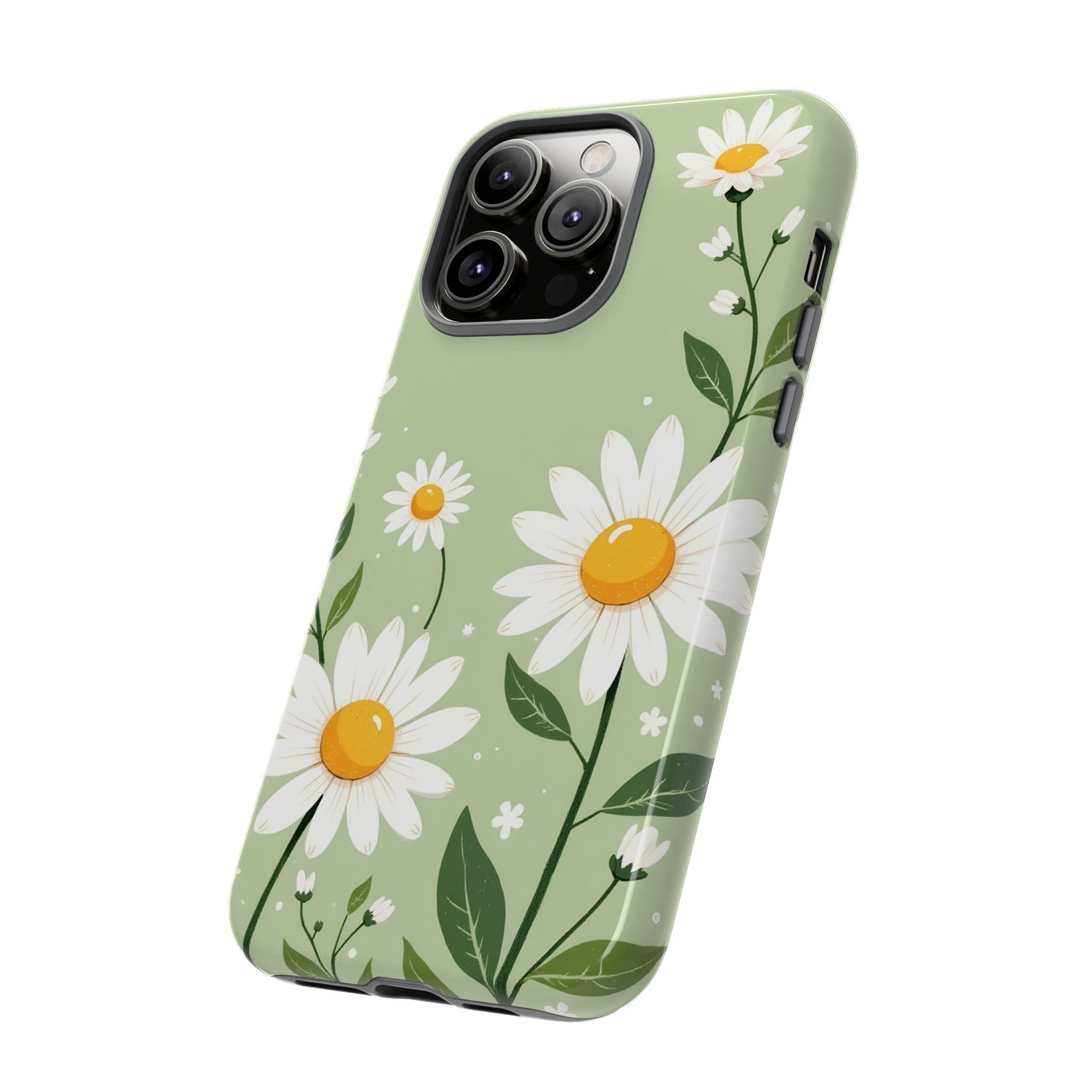Green Floral Case, Daisy Pattern Design, Iphone Case Design, Perfect Gift For Her
