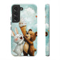 Bear & Bunny Ice Cream Delight - Cute Anime Phone Case for iPhone, Samsung, Google Pixel