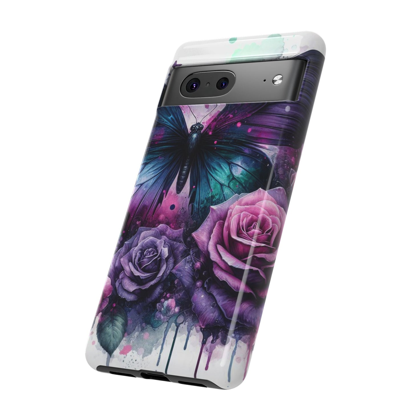 Mystic Bloom – Vibrant Butterfly & Rose Art Mobile Cover