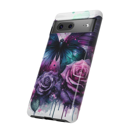 Mystic Bloom – Vibrant Butterfly & Rose Art Mobile Cover