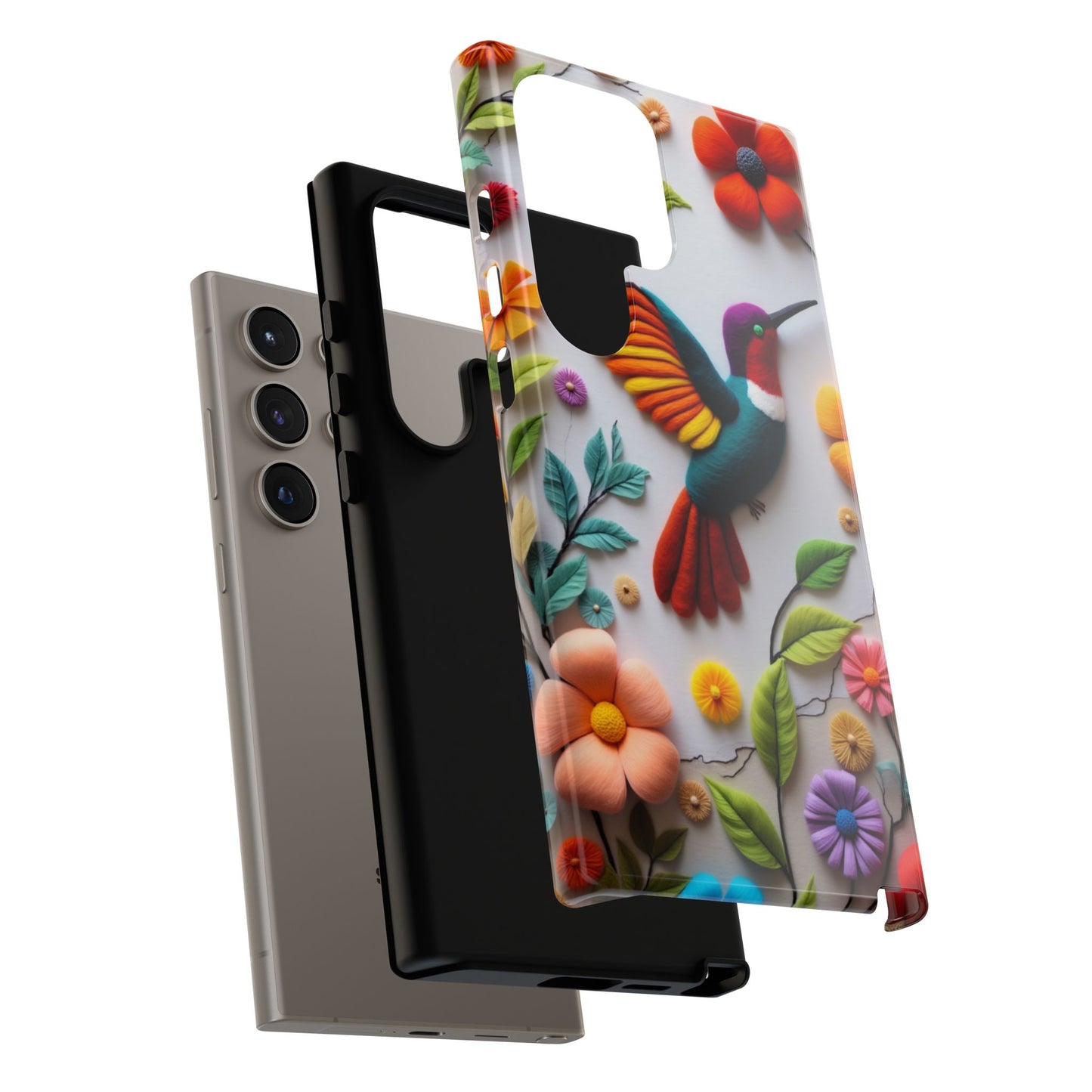 Embroidered Hummingbird with Floral Design | Nature's Elegant Stitch | iPhone 16 Pro