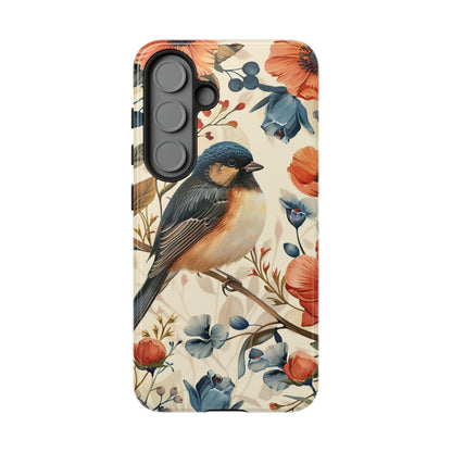 Floral Bird Phone Case - Elegant Nature-Inspired Cover for iPhone, Samsung & Google Pixel