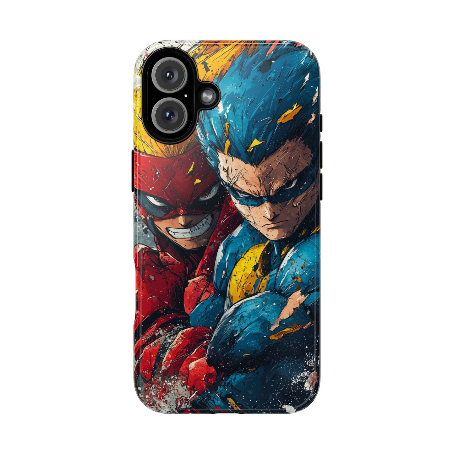 Comic Clash: Superhero Duo | Action, Power, Justice, Heroes, Manga Style Phone Case for iPhone, Samsung & Pixel