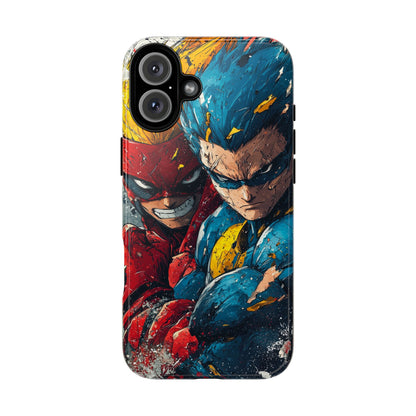 Comic Clash: Superhero Duo | Action, Power, Justice, Heroes, Manga Style Phone Case for iPhone, Samsung & Pixel