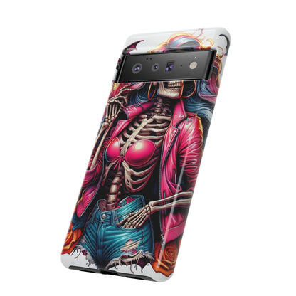 Neon Bones – Retro Skeleton & Vibrant Punk Aesthetic Mobile Cover