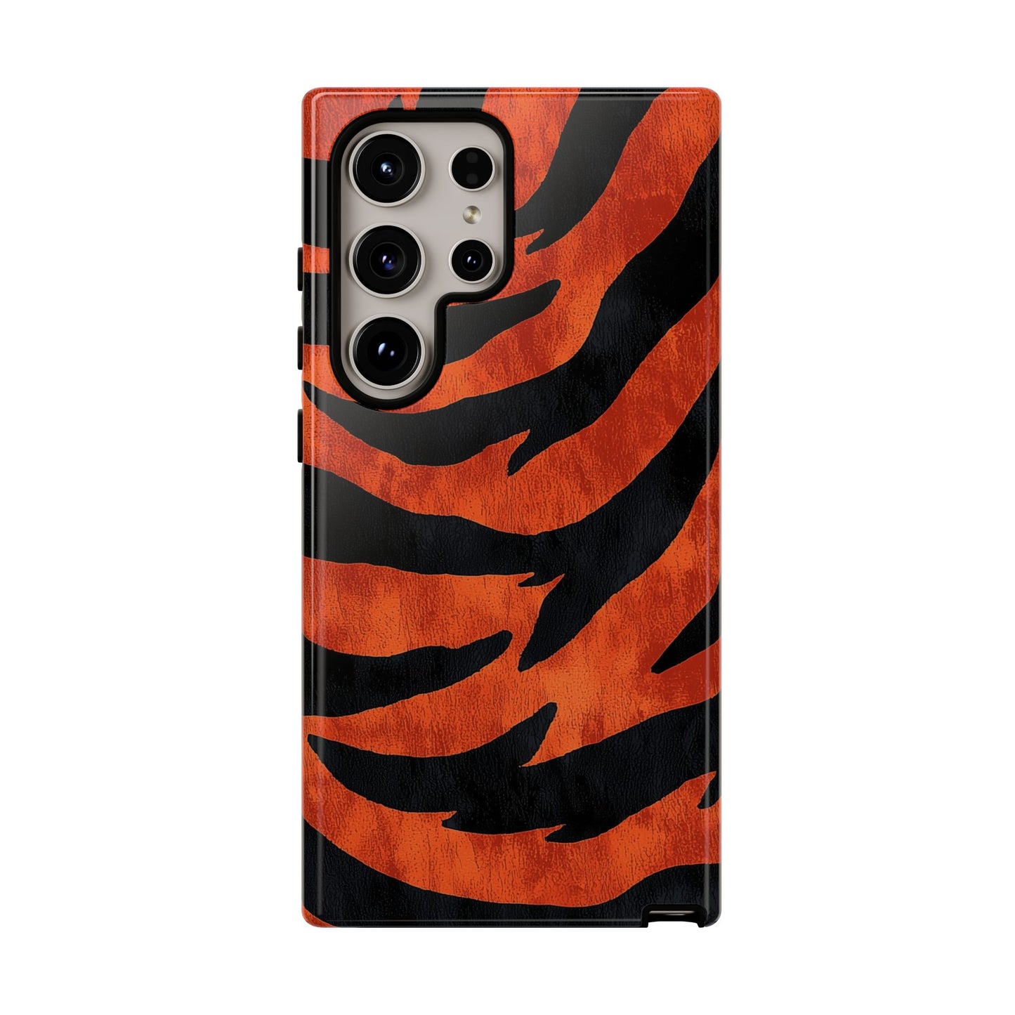 Fiery Orange & Black Tiger Stripes Phone Case for iPhone, Samsung & Google Pixel
